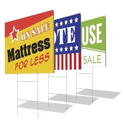 PP Corflute Sign Corrugated Plastic Yard Coroplast Sign Lightweight Personalizado