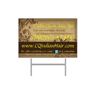 Os PP corrugaram os sinais plásticos da jarda internos/propaganda exterior com estacas de H