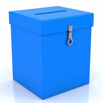 Custom PP Plastic Ballot Box Corrugated Polypropylene Voting Box with Logo Printing, Flat Pack Design, Secure Lock Lid for Elections, Corporate Voting, and Community Events